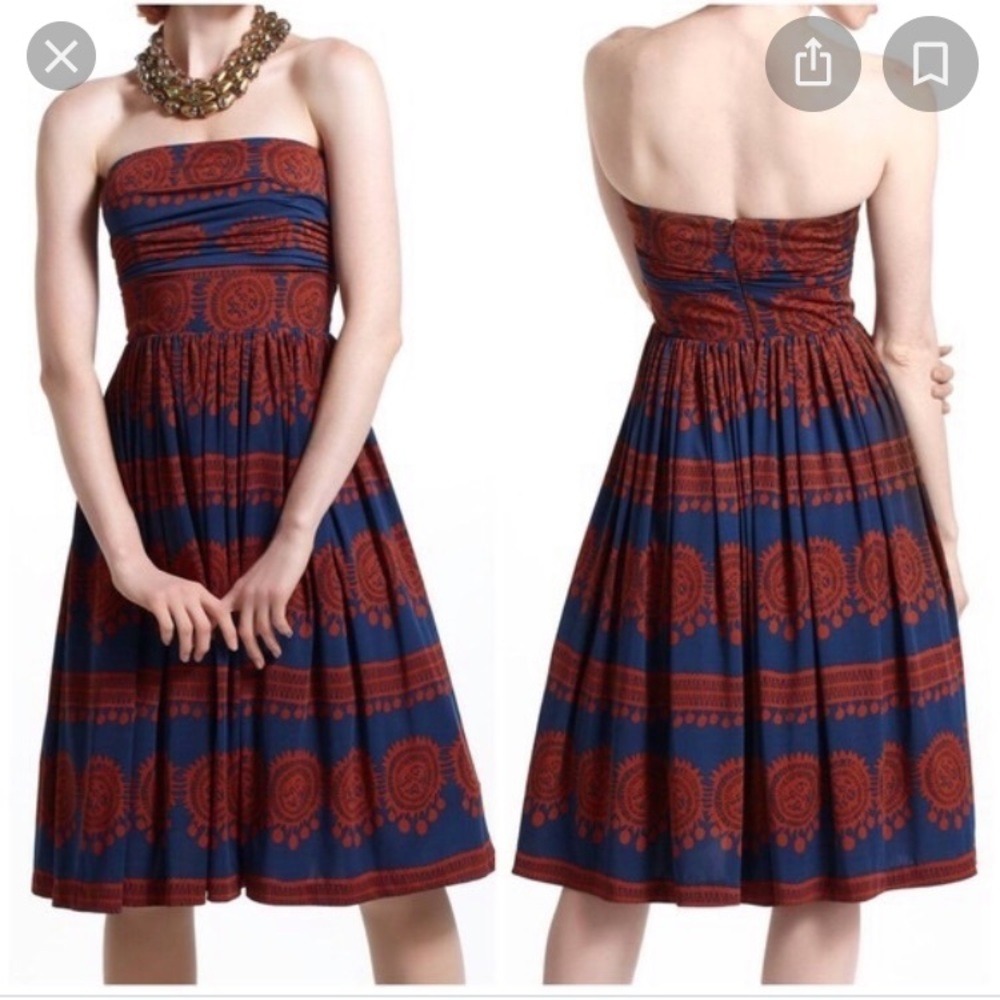 Anthropologie strapless dress